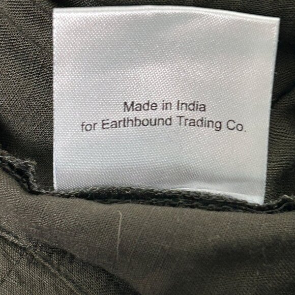 Earthbound Trading Jumpsuit Womens Size L Green Short Sleeve V Neck Pockets Boho - Picture 9 of 16